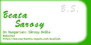 beata sarosy business card